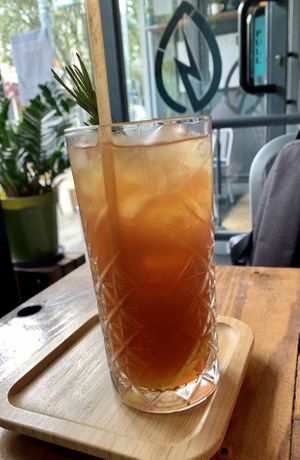 Iced lemon tea at Power Plant Cafe in Plymouth