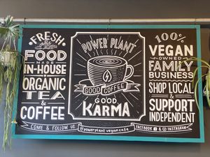 Vegan family at Power Plant Cafe in Plymouth