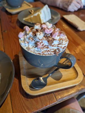 Deluxe hot chocolate at Power Plant Cafe in Plymouth
