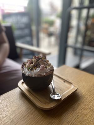 Hot chocolate   at Power Plant Cafe in Plymouth