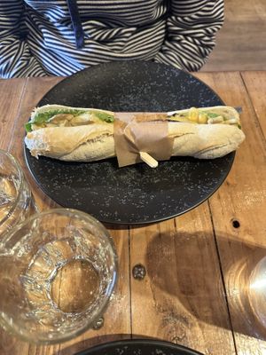Chicken baguette   at Power Plant Cafe in Plymouth