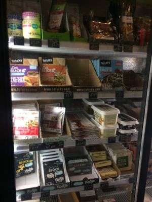 Plant-based meats and cheeses  at Power Plant Cafe in Plymouth