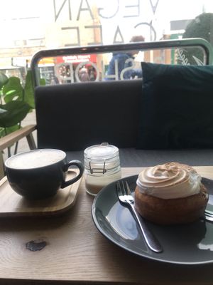Festive drink and great spot in the window😄 at Power Plant Cafe in Plymouth