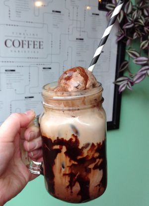 Summer Mocha Latte at Power Plant Cafe in Plymouth