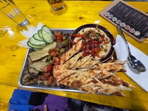 hummus plate at Silver Branch Rockville Beerworks in Derwood