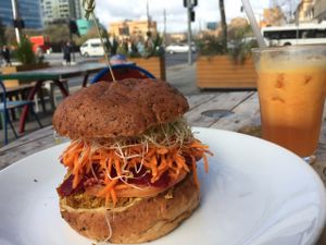 namaste burger at Argo on the Square in Adelaide