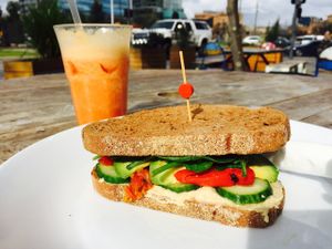 hummus sandwich  at Argo on the Square in Adelaide