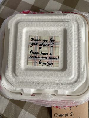 Every order is valued!  at Angelyn's Home Cooked Plates in Rochester