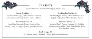 Offers JUST Egg, Vegan Cheese, Vegan Hollandaise, Vegan Sasuage   at Benny and Mary's in Irvine
