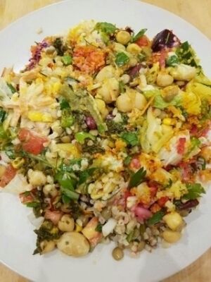 small salad plate! So freaking delicious at Kiez Vegan - Kortestrasse in Berlin