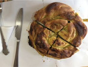 Great börek filled with spinach and potato. at Kiez Vegan - Kortestrasse in Berlin