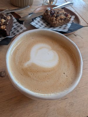Almond latte at Roasters - Artisan Cafe in Edinburgh
