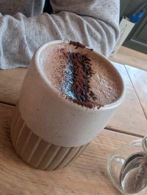 Oat hot chocolate at Roasters - Artisan Cafe in Edinburgh