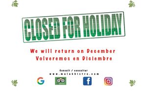 closed for holiday 
cerrado por vacaciones  at Malak in Santiago De Compostela