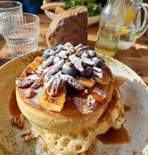 Fluffy pancakes (vegan) at An - Bairro Alto in Gelderland