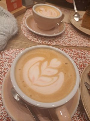 Big cup of latte at Gather Porto in Porto