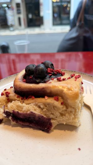 Blueberry roll  at Cinnamood Lisbon in Lisbon