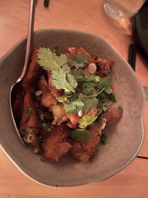 Smashed crispy fingerling potatoes   at Goosefeather in Tarrytown