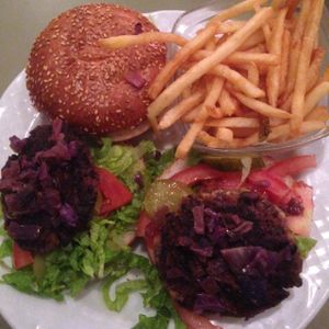 Vegan burgers  at The Streets - Ibn Gabirol in Tel Aviv