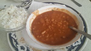 the best bean soup in the world at Caffe Kaymak in Tel Aviv