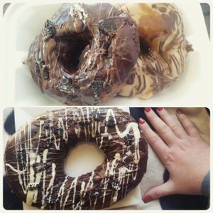 Cherry Darlings Regular donuts and a quad choc Jabba donut (you have to order them the day before) at Cherry Darlings Bakehouse in Adelaide