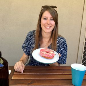 Birthday doughnut at Cherry Darlings Bakehouse in Adelaide