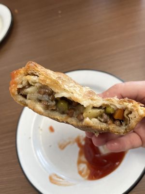 Lentil and vegetable pie   at Cherry Darlings Bakehouse in Adelaide