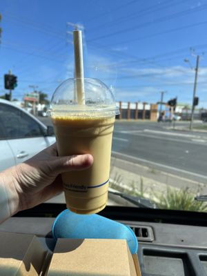 Honeycomb milk shake   at Cherry Darlings Bakehouse in Adelaide