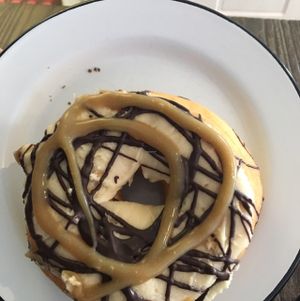 'snickers' the ridiculous donut of deliciousness  at Cherry Darlings Bakehouse in Adelaide
