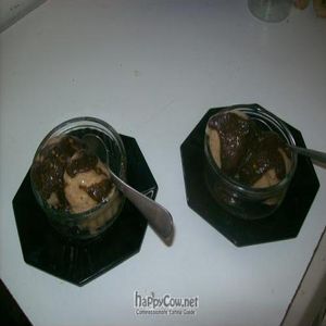 Lactofree icecream made of organic banana with chocolate and peanutcream at Veronica's Place in Puerto Viejo De Talamanca