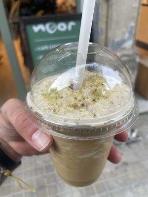 Pistaccio frappe  at Noor Specialty Coffee in Barcelona