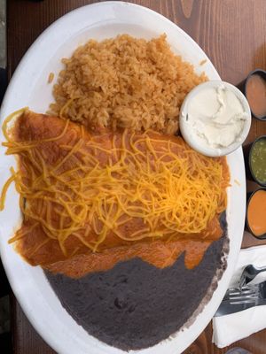 Vegan Mock Chicken Enchilada w/ Red Sauce  at El Chupacabra - West in Seattle