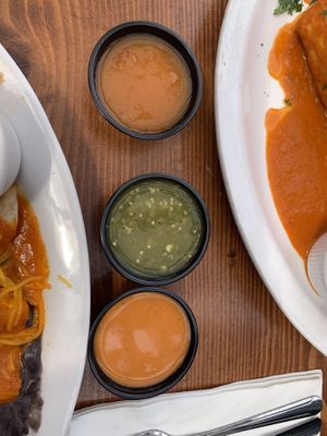 Pineapple salsa, verde, and buffalo  at El Chupacabra - West in Seattle