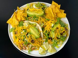 veggie tacos (plated at home) at El Chupacabra - West in Seattle