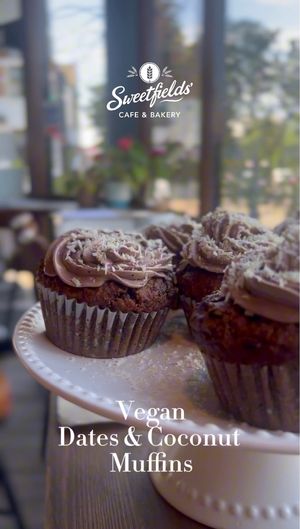 Vegan 
Dates & Coconut Muffins at Sweetfields' Cafe & Bakery in Birmingham