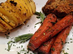 seitan steal with Marsala, potato, and roasted balsamic carrots at GustOrganics in New York City
