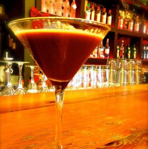 vegan chocolate cocktail at GustOrganics in New York City