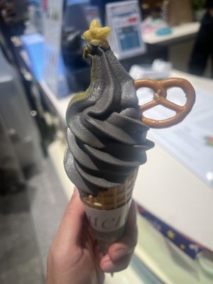 Sesame soft servee  at Sesamilk Gelateria in Bangkok