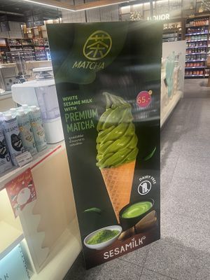 Matcha soft servee  at Sesamilk Gelateria in Bangkok