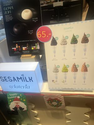 Soft serve menu  at Sesamilk Gelateria in Bangkok