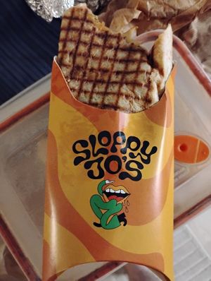 The Sloppy flatwrap with BBQ  at Sloppy Jo's Deli & Takeaway in Copenhagen