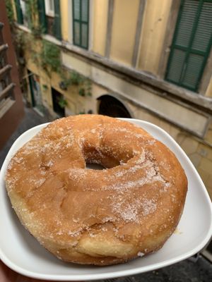 Vegan ciambella (donut) at Caffe Trastevere in Rome