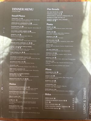 Dinner menu   at Artisan - Bingin in Pecatu