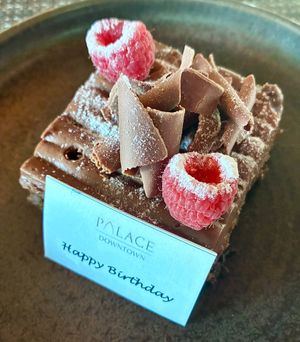 Vegan chocolate cake at Thiptara in Dubai