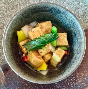 Pad Kaphrao Tofu at Thiptara in Dubai