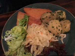 cheese (cow milk) with potatoes at Stadtwirtschaft Freiberg in Freiberg Saxony