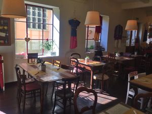 in the middle of the town but in very cozy alleyway... at InFusion in Genoa