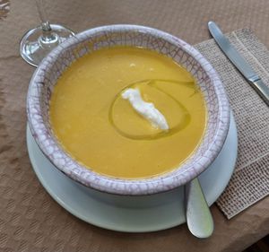 Crema de verdura con Yogur de soja at L'Union in Leon