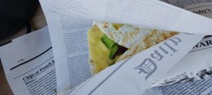 Tempeh wrap  at Experimental station rainbow 12 in Bansko