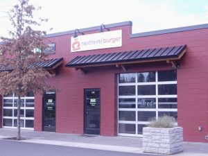 Outside Next Level Burger Bend Oregon at Next Level Burger in Bend